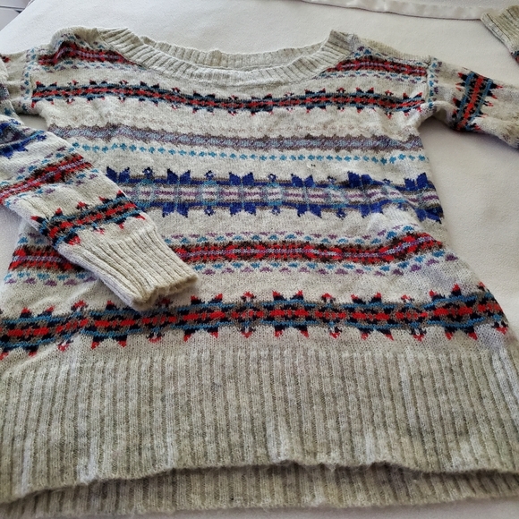 American Eagle Wool Blend Fair Isle Sweater Medium - Picture 5 of 8